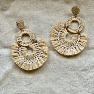 J.Crew | Raffia Fan Statement Earrings